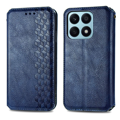 Handytasche Stand Schutzhülle Flip Leder Hülle S01D für Huawei Honor X8a 4G Blau