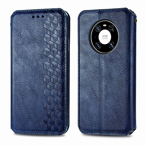 Handytasche Stand Schutzhülle Flip Leder Hülle S01D für Huawei Mate 40 Blau