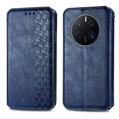 Handytasche Stand Schutzhülle Flip Leder Hülle S01D für Huawei Mate 50 Pro Blau