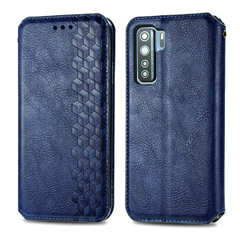 Handytasche Stand Schutzhülle Flip Leder Hülle S01D für Huawei Nova 7 SE 5G Blau