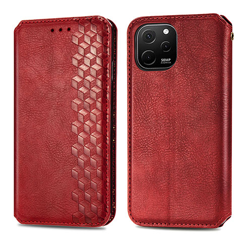 Handytasche Stand Schutzhülle Flip Leder Hülle S01D für Huawei Nova Y61 Rot