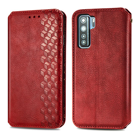 Handytasche Stand Schutzhülle Flip Leder Hülle S01D für Huawei P40 Lite 5G Rot