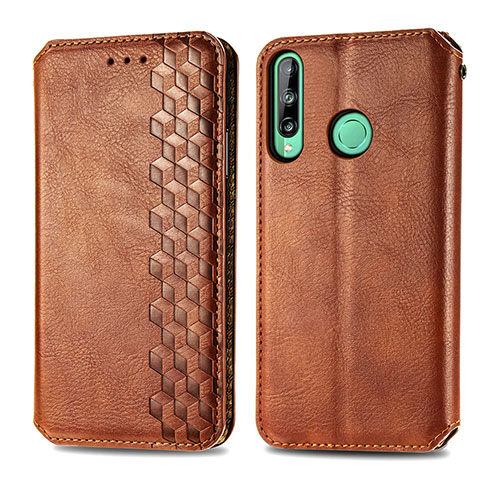 Handytasche Stand Schutzhülle Flip Leder Hülle S01D für Huawei P40 Lite E Braun