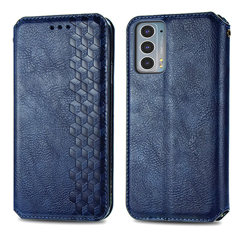 Handytasche Stand Schutzhülle Flip Leder Hülle S01D für Motorola Moto Edge 20 5G Blau