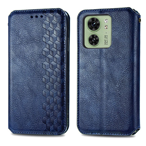 Handytasche Stand Schutzhülle Flip Leder Hülle S01D für Motorola Moto Edge (2023) 5G Blau