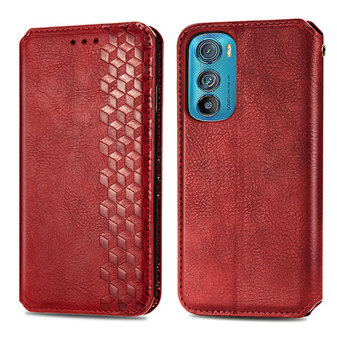 Handytasche Stand Schutzhülle Flip Leder Hülle S01D für Motorola Moto Edge 30 5G Rot