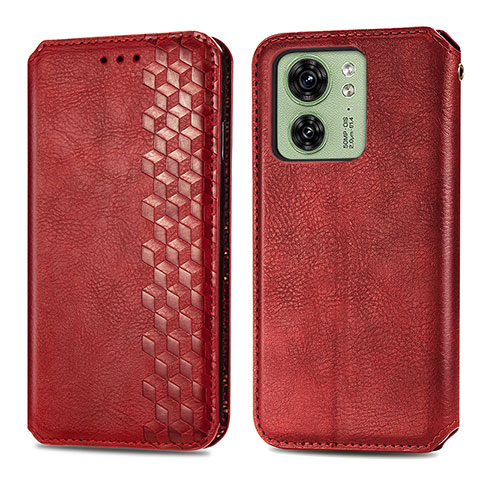 Handytasche Stand Schutzhülle Flip Leder Hülle S01D für Motorola Moto Edge 40 5G Rot