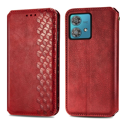 Handytasche Stand Schutzhülle Flip Leder Hülle S01D für Motorola Moto Edge 40 Neo 5G Rot