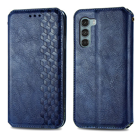 Handytasche Stand Schutzhülle Flip Leder Hülle S01D für Motorola Moto Edge S30 5G Blau