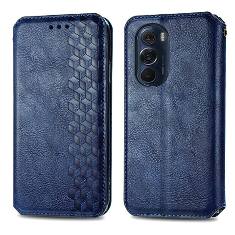 Handytasche Stand Schutzhülle Flip Leder Hülle S01D für Motorola Moto Edge X30 5G Blau