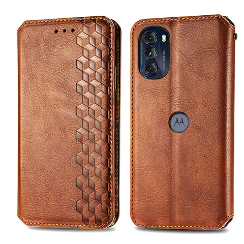 Handytasche Stand Schutzhülle Flip Leder Hülle S01D für Motorola Moto G 5G (2022) Braun