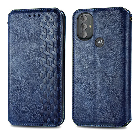 Handytasche Stand Schutzhülle Flip Leder Hülle S01D für Motorola Moto G Play (2023) Blau