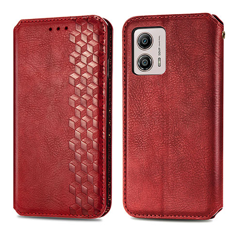 Handytasche Stand Schutzhülle Flip Leder Hülle S01D für Motorola Moto G53y 5G Rot