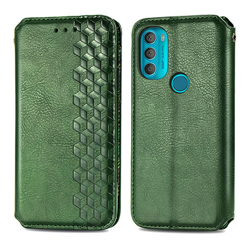 Handytasche Stand Schutzhülle Flip Leder Hülle S01D für Motorola Moto G71 5G Grün