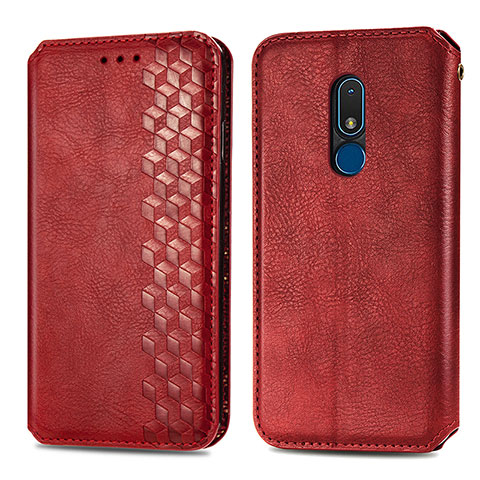 Handytasche Stand Schutzhülle Flip Leder Hülle S01D für Nokia C3 Rot