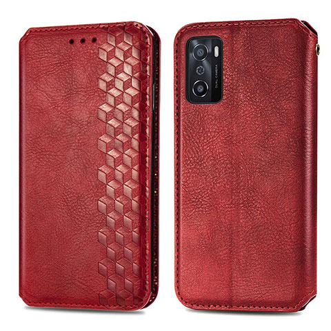 Handytasche Stand Schutzhülle Flip Leder Hülle S01D für Oppo A55S 5G Rot