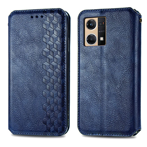 Handytasche Stand Schutzhülle Flip Leder Hülle S01D für Oppo F21 Pro 4G Blau