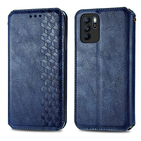 Handytasche Stand Schutzhülle Flip Leder Hülle S01D für Oppo Reno6 Z 5G Blau