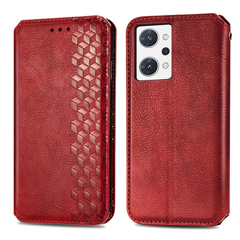 Handytasche Stand Schutzhülle Flip Leder Hülle S01D für Oppo Reno7 A Rot