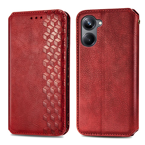 Handytasche Stand Schutzhülle Flip Leder Hülle S01D für Realme 10 Pro 5G Rot