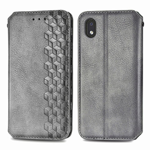 Handytasche Stand Schutzhülle Flip Leder Hülle S01D für Samsung Galaxy A01 Core Grau