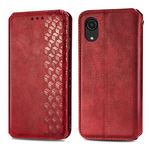 Handytasche Stand Schutzhülle Flip Leder Hülle S01D für Samsung Galaxy A03 Core Rot