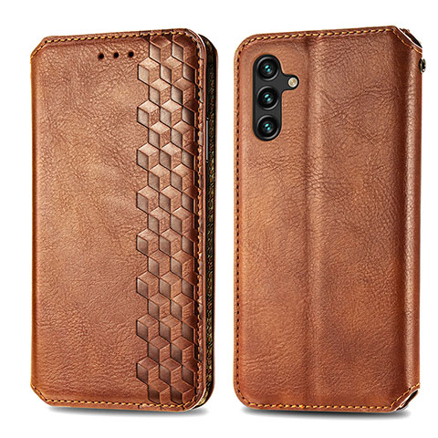 Handytasche Stand Schutzhülle Flip Leder Hülle S01D für Samsung Galaxy A04s Braun