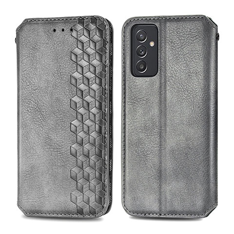 Handytasche Stand Schutzhülle Flip Leder Hülle S01D für Samsung Galaxy A05s Grau