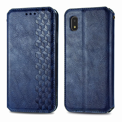 Handytasche Stand Schutzhülle Flip Leder Hülle S01D für Samsung Galaxy A21 SC-42A Blau