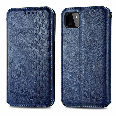 Handytasche Stand Schutzhülle Flip Leder Hülle S01D für Samsung Galaxy A22 5G Blau