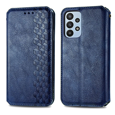 Handytasche Stand Schutzhülle Flip Leder Hülle S01D für Samsung Galaxy A23 5G Blau