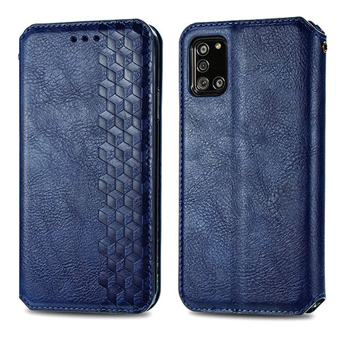 Handytasche Stand Schutzhülle Flip Leder Hülle S01D für Samsung Galaxy A31 Blau