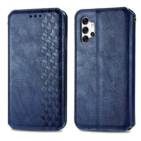 Handytasche Stand Schutzhülle Flip Leder Hülle S01D für Samsung Galaxy A32 4G Blau