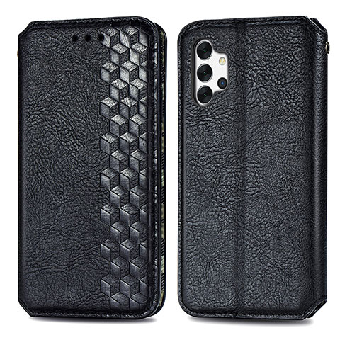 Handytasche Stand Schutzhülle Flip Leder Hülle S01D für Samsung Galaxy A32 5G Schwarz