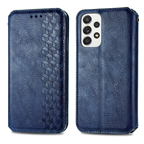 Handytasche Stand Schutzhülle Flip Leder Hülle S01D für Samsung Galaxy A33 5G Blau