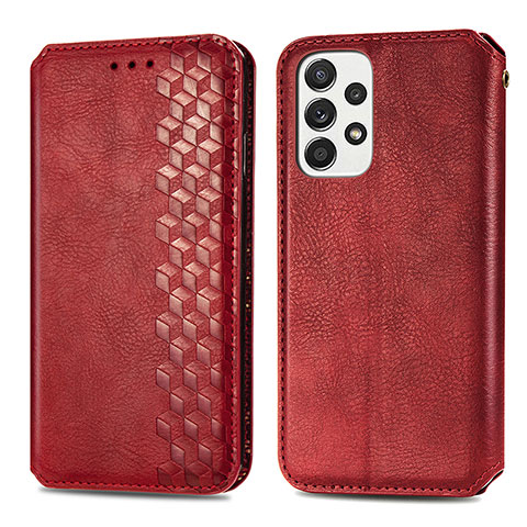 Handytasche Stand Schutzhülle Flip Leder Hülle S01D für Samsung Galaxy A33 5G Rot