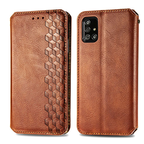 Handytasche Stand Schutzhülle Flip Leder Hülle S01D für Samsung Galaxy A51 5G Braun