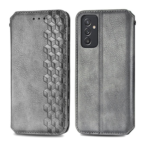 Handytasche Stand Schutzhülle Flip Leder Hülle S01D für Samsung Galaxy A55 5G Grau