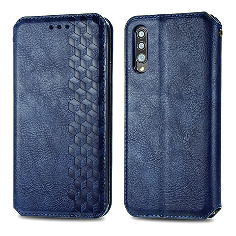 Handytasche Stand Schutzhülle Flip Leder Hülle S01D für Samsung Galaxy A70S Blau