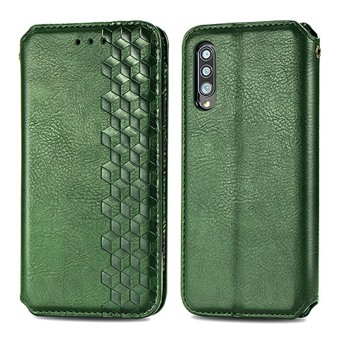 Handytasche Stand Schutzhülle Flip Leder Hülle S01D für Samsung Galaxy A70S Grün