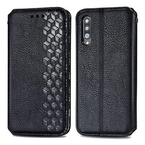 Handytasche Stand Schutzhülle Flip Leder Hülle S01D für Samsung Galaxy A70S Schwarz