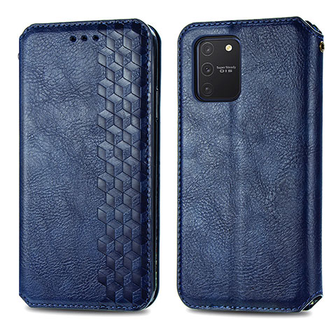 Handytasche Stand Schutzhülle Flip Leder Hülle S01D für Samsung Galaxy A91 Blau