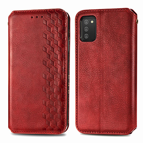 Handytasche Stand Schutzhülle Flip Leder Hülle S01D für Samsung Galaxy F02S SM-E025F Rot