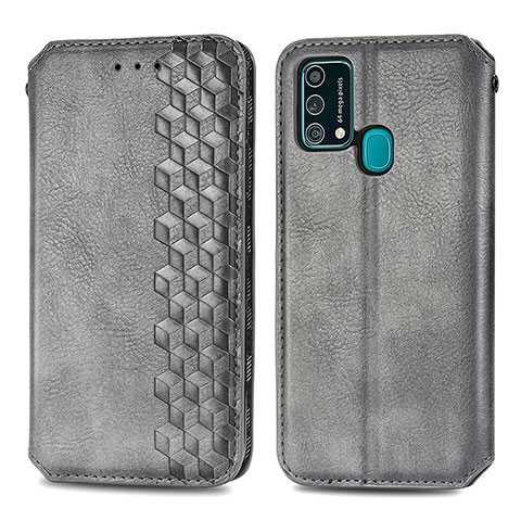 Handytasche Stand Schutzhülle Flip Leder Hülle S01D für Samsung Galaxy F41 Grau