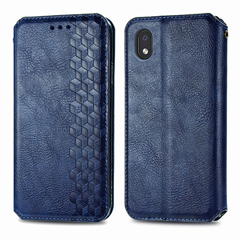 Handytasche Stand Schutzhülle Flip Leder Hülle S01D für Samsung Galaxy M01 Core Blau