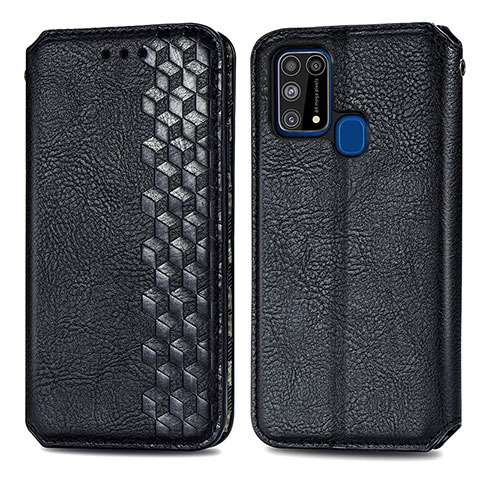 Handytasche Stand Schutzhülle Flip Leder Hülle S01D für Samsung Galaxy M31 Prime Edition Schwarz