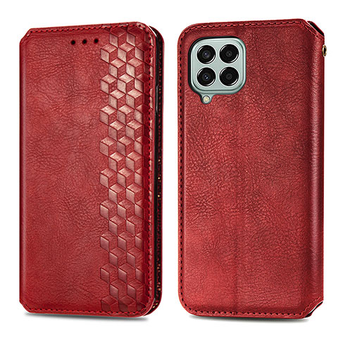 Handytasche Stand Schutzhülle Flip Leder Hülle S01D für Samsung Galaxy M33 5G Rot