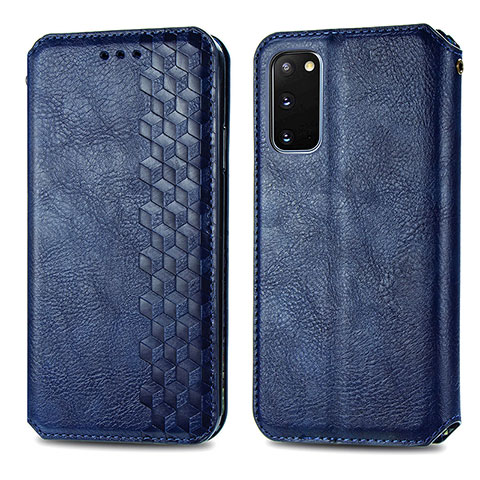 Handytasche Stand Schutzhülle Flip Leder Hülle S01D für Samsung Galaxy S20 5G Blau