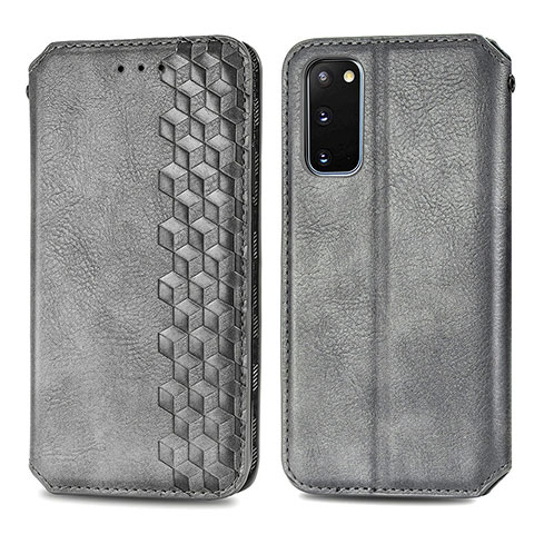 Handytasche Stand Schutzhülle Flip Leder Hülle S01D für Samsung Galaxy S20 5G Grau