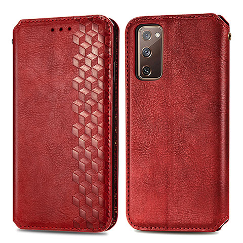 Handytasche Stand Schutzhülle Flip Leder Hülle S01D für Samsung Galaxy S20 FE 4G Rot